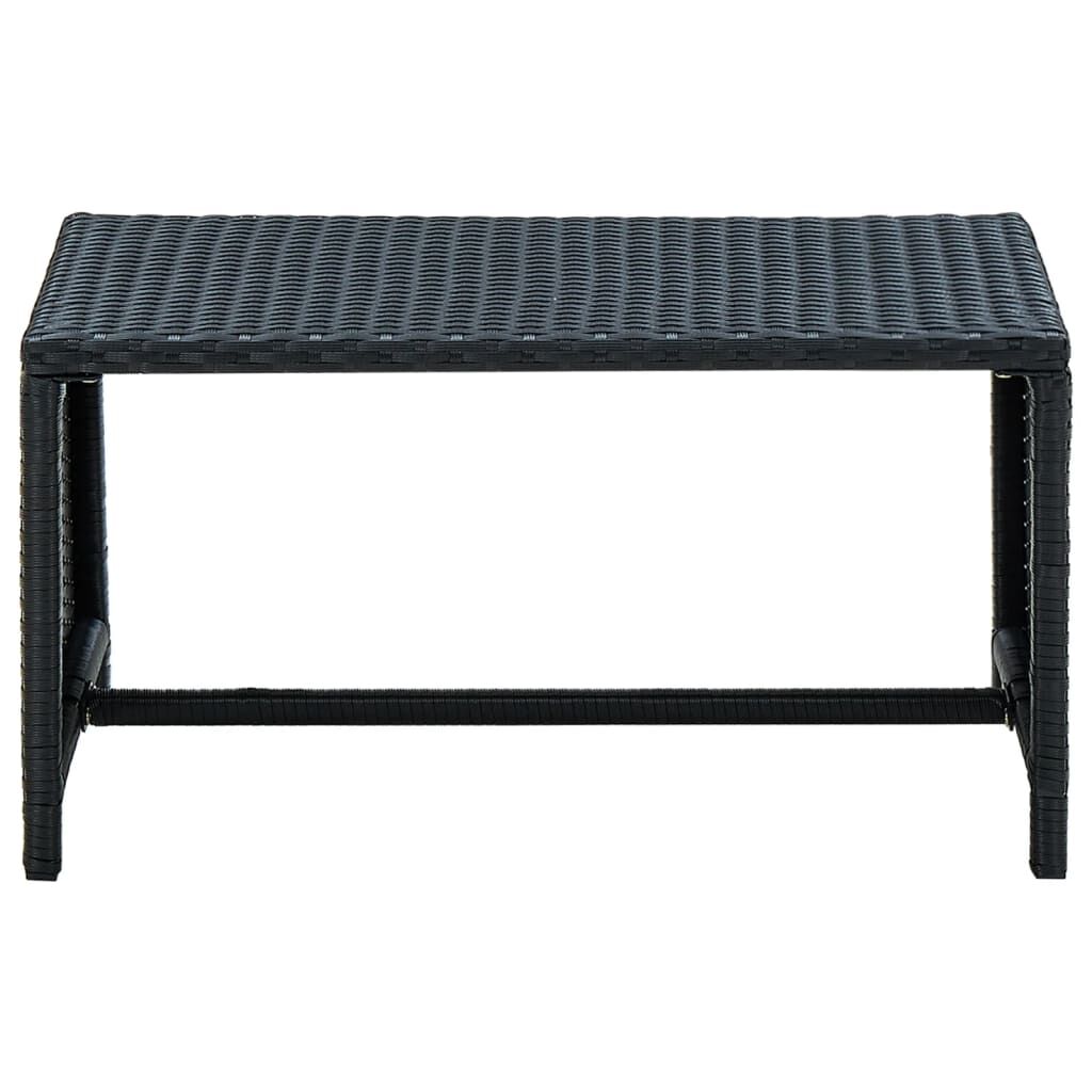 vidaXL 4 Piece Garden Lounge with Cushions Set Poly Rattan Black