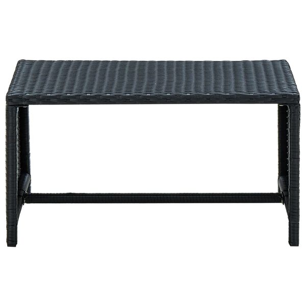 vidaXL 4 Piece Garden Lounge with Cushions Set Poly Rattan Black