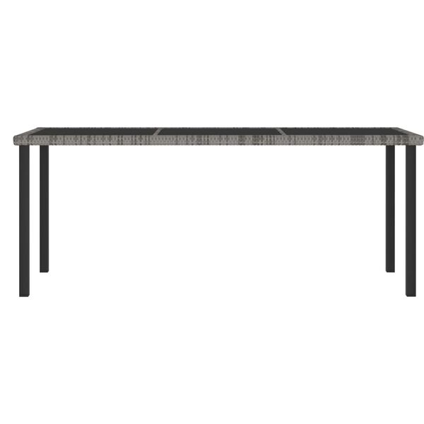vidaXL Garden Dining Table Grey 180x70x73 cm Poly Rattan