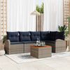 vidaXL Garden Sofa Set with Cushion 6 pcs Grey Poly Rattan
