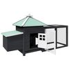 vidaXL Chicken Coop with Nest Box Grey 190x72x102 cm Solid Firwood