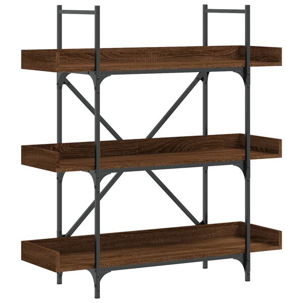 vidaXL Bookcase 3-Tier Brown Oak 100x33x108.5 cm Engineered Wood