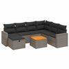 vidaXL 8 Piece Garden Sofa Set with Cushions Grey Poly Rattan