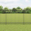 vidaXL Garden Fence with Spear Top Steel 1070x150 cm Black