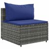 vidaXL 5 Piece Garden Lounge Set with Cushions Grey Poly Rattan