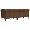 vidaXL Chesterfield Sofa 3-Seater Brown Fabric