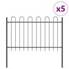 vidaXL Garden Fence 5 pcs Grey 8.5 x 1 m Powder-coated Steel