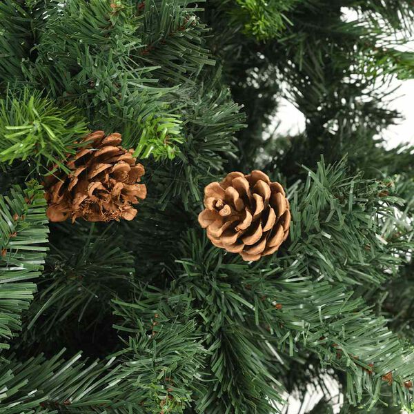 vidaXL Artificial Pre-lit Christmas Tree with Ball Set Green 210 cm