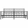 vidaXL Metal Bed Frame without Mattress with Footboard Black 193x203cm