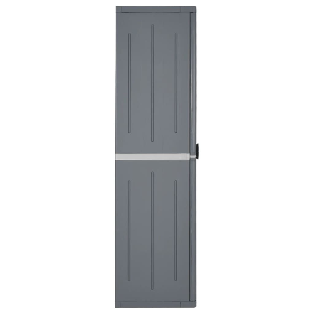 vidaXL Garden Storage Cabinet Grey 65x45x172 cm PP Rattan
