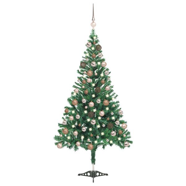 vidaXL Artificial Pre-lit Christmas Tree with Ball Set 180cm 564 Branches