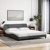 vidaXL Bed Frame "Dover" Dark Grey 183x213 cm Fabric