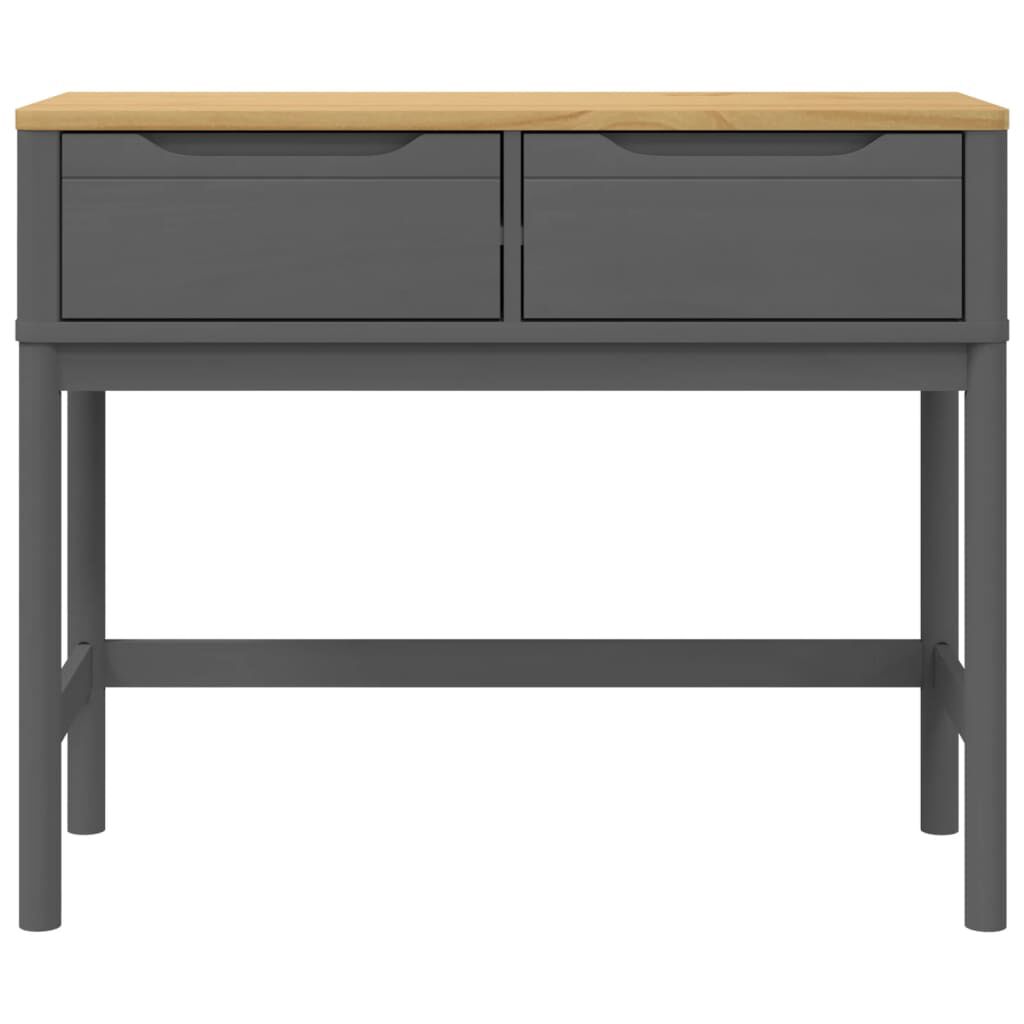 vidaXL Console Table FLORO Grey 89.5x36.5x73 cm Solid Wood Pine