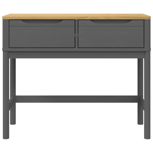 vidaXL Console Table FLORO Grey 89.5x36.5x73 cm Solid Wood Pine
