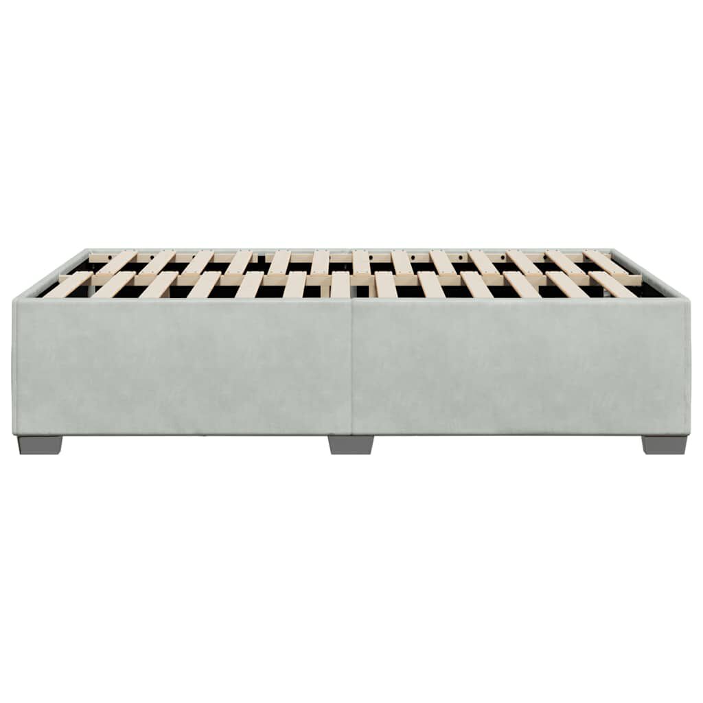 vidaXL Bed Frame without Mattress Light Grey Full Velvet