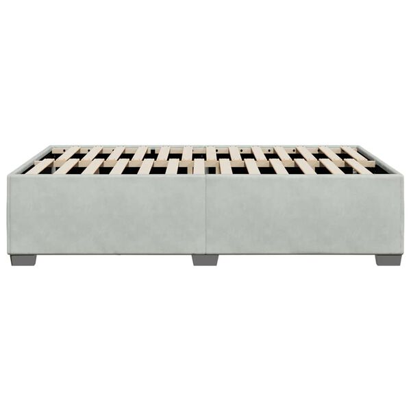 vidaXL Bed Frame without Mattress Light Grey Full Velvet
