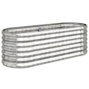 vidaXL Garden Raised Bed Galvanised Steel 114x40x36 cm Silver