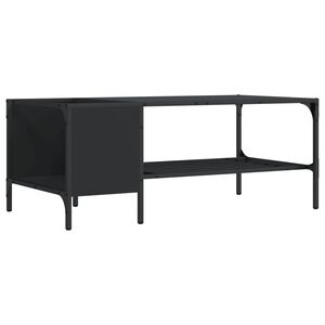 vidaXL Coffee Table with Rack Black 100x51x40 cm Engineered Wood
