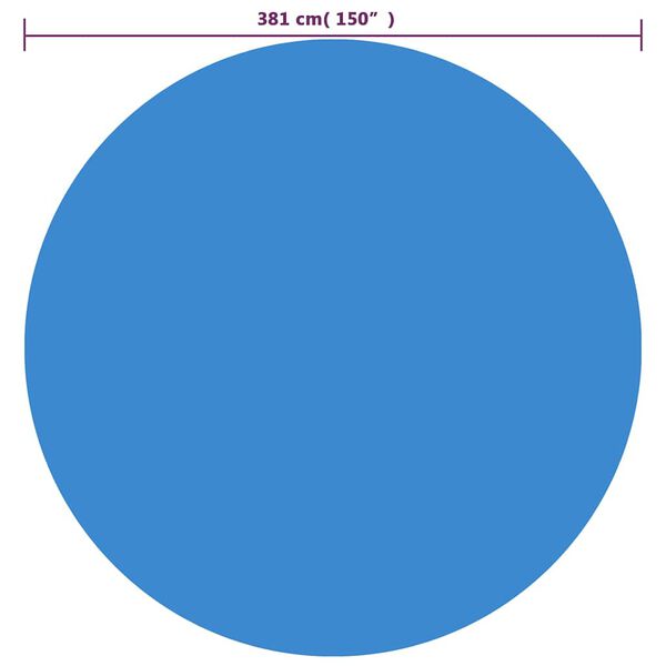 vidaXL Floating Round PE Solar Pool Film 381 cm Blue
