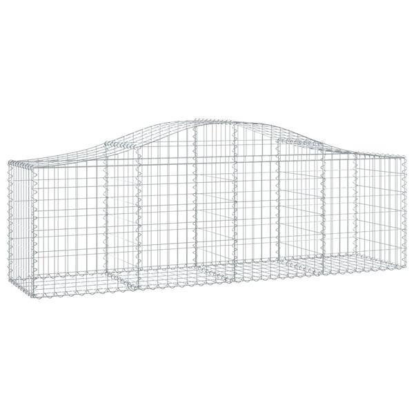 vidaXL Arched Gabion Baskets 2 pcs 200x50x60/80 cm Galvanised Iron