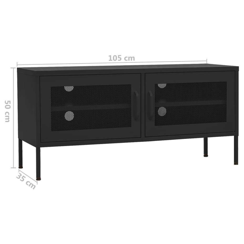 vidaXL TV Cabinet Black 105x35x50 cm Steel