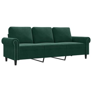 vidaXL 3-Seater Sofa Dark Green 180 cm Velvet
