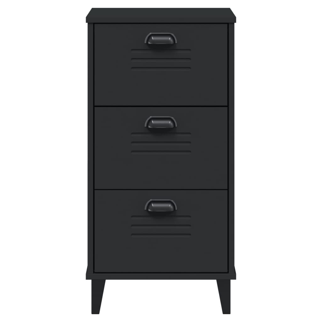 vidaXL Bedside Cabinet VIKEN Black Engineered Wood