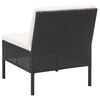 vidaXL 5 Piece Garden Sofa Set with Cushions Poly Rattan Black