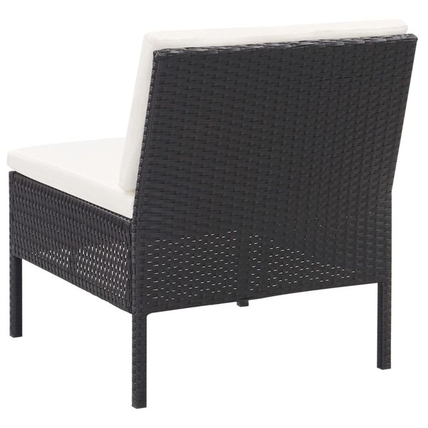 vidaXL 5 Piece Garden Sofa Set with Cushions Poly Rattan Black
