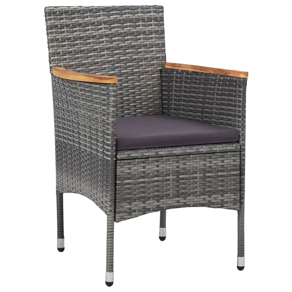 vidaXL 3 Piece Garden Dining Set Grey