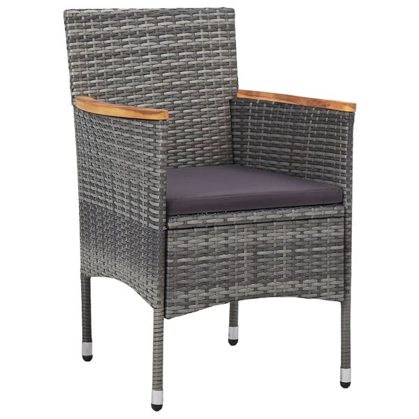 vidaXL 3 Piece Garden Dining Set Grey
