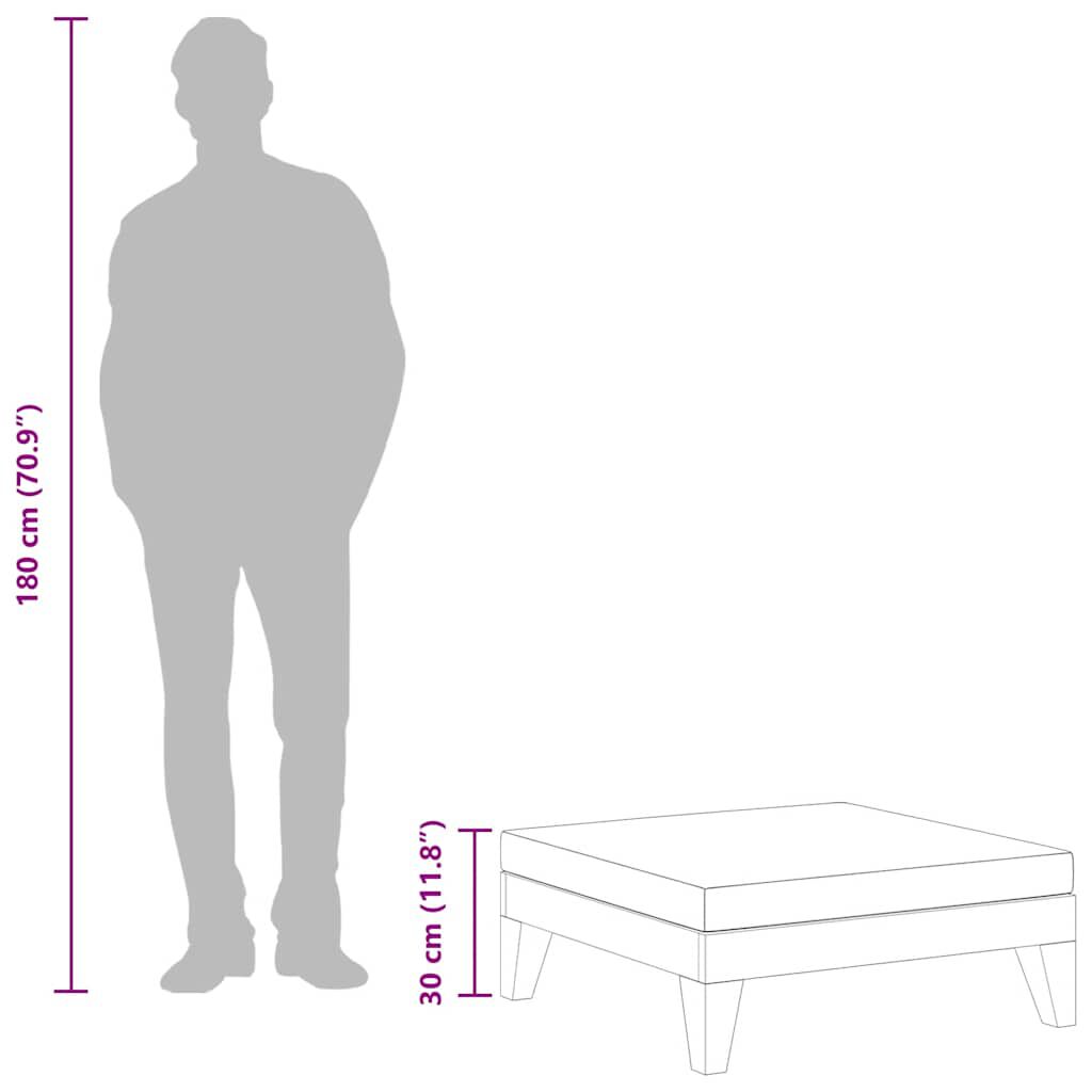 vidaXL Sectional Footrest with Dark Grey Cushion Solid Acacia Wood