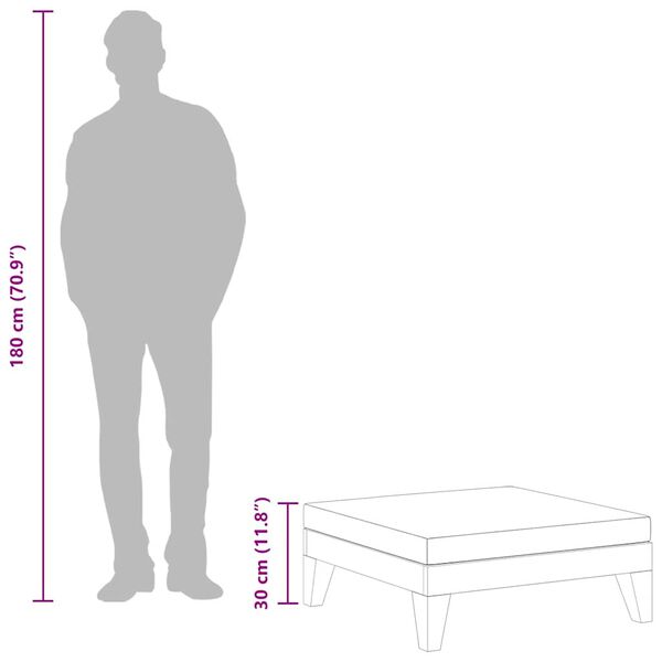 vidaXL Sectional Footrest with Dark Grey Cushion Solid Acacia Wood
