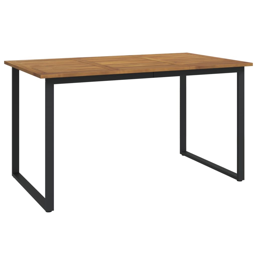 vidaXL Garden Table with U-shaped Legs 140x80x75 cm Solid Wood Acacia