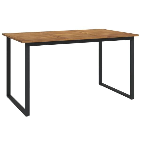 vidaXL Garden Table with U-shaped Legs 140x80x75 cm Solid Wood Acacia
