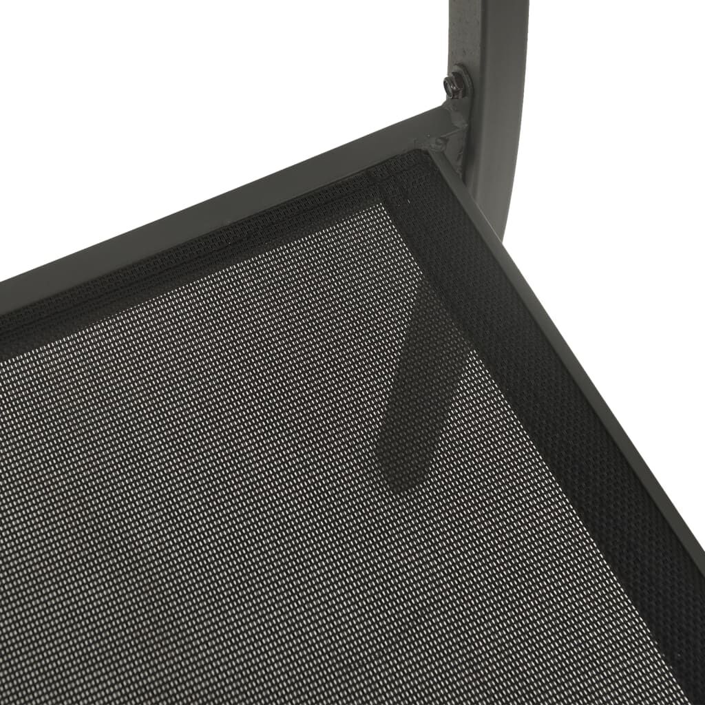 vidaXL Garden Chairs 2 pcs Textilene and Steel Black and Anthracite