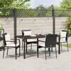 vidaXL Garden Dining Set with Cushion 5 pcs Black Poly Rattan