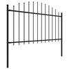 vidaXL Garden Fence with Spear Top Steel 537x150 cm Black