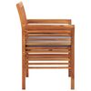 vidaXL Garden Dining Chairs with Cushions 2 pcs Solid Acacia Wood