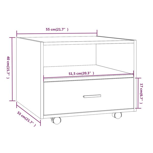 vidaXL Coffee Table High Gloss White 55x55x40 cm Engineered Wood