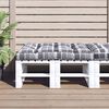vidaXL Pallet Cushion Grey Check Pattern 120x80x12 cm Fabric
