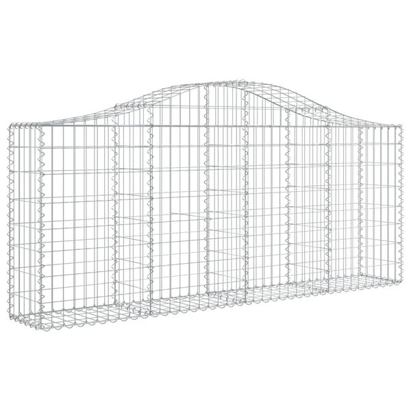 vidaXL Arched Gabion Basket 200x30x80/100 cm Galvanised Iron