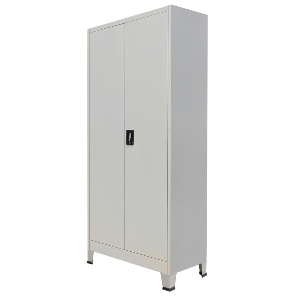 vidaXL Office Cabinet with 2 Doors Steel 90x40x180cm Grey