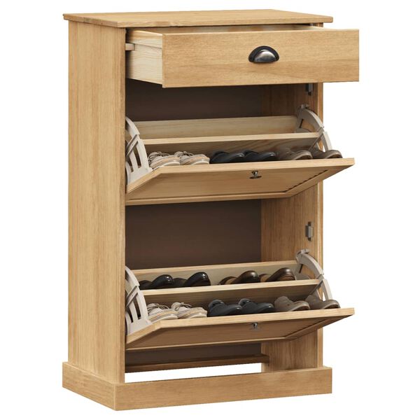 vidaXL Shoe Cabinet VIGO 60x35x96 cm Solid Wood Pine