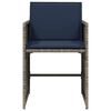 vidaXL Garden Chairs with Cushions 4 pcs Grey Poly Rattan