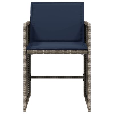 vidaXL Garden Chairs with Cushions 4 pcs Grey Poly Rattan