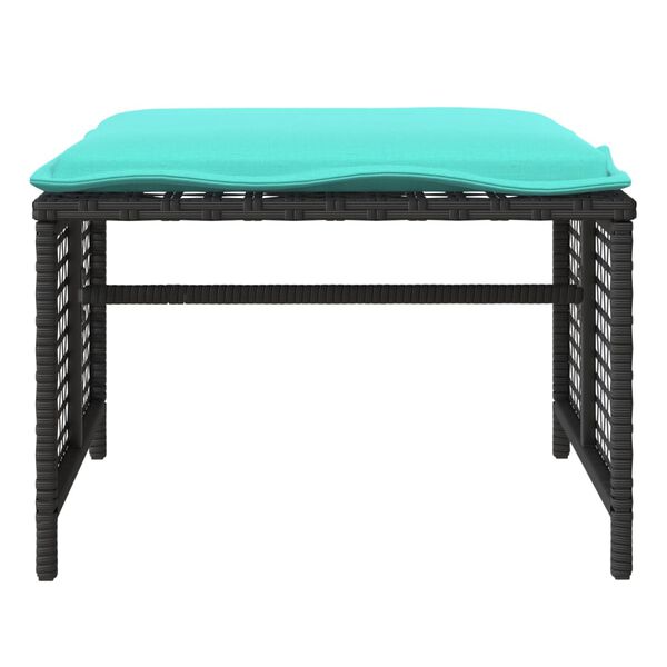 vidaXL 4 Piece Garden Sofa Set with Cushions Black Poly Rattan Glass