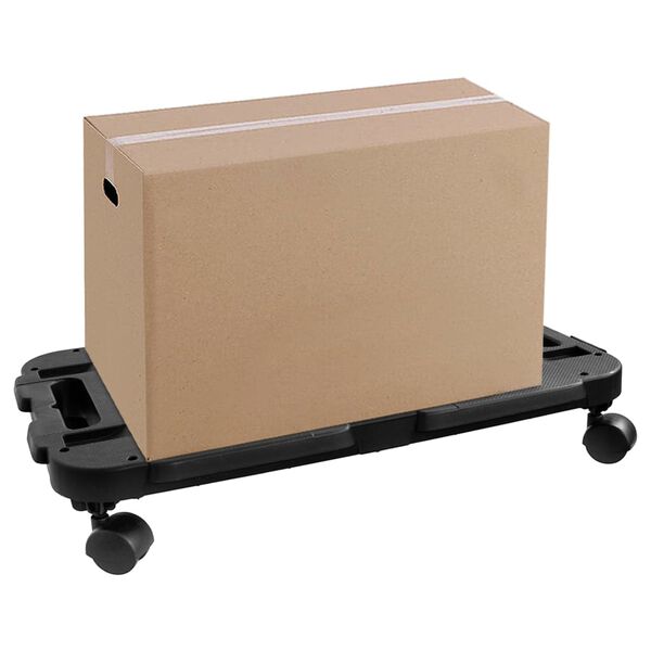 vidaXL Transport Trolleys 3 pcs Black Polypropylene 200 kg