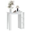 vidaXL Bar Table with Shelf White 102x50x103.5 cm Engineered Wood