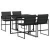 vidaXL 5 Piece Garden Dining Set with Cushions Black Textilene
